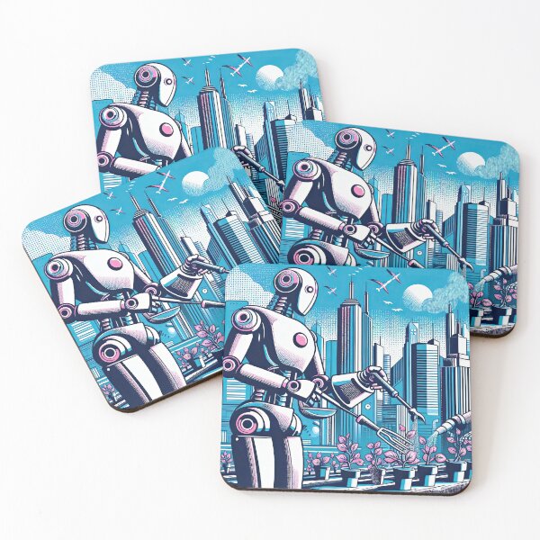 Item preview, Robot Gardening Pop Art Style designed and sold by artofuniverse.