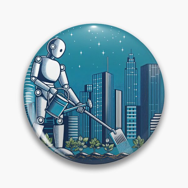 Item preview, Robot Gardening Pop Art Style designed and sold by artofuniverse.