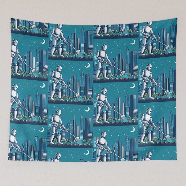 Item preview, Robot Gardening Pop Art Style designed and sold by artofuniverse.
