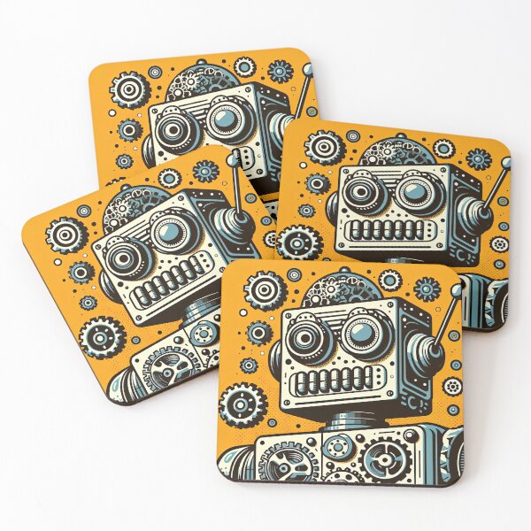 Aperçu de l'œuvre Robot Steampunk de style Pop Art créée et vendue par artofuniverse.