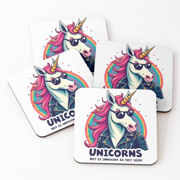 Item preview, Cool Mythical Unicorn: Rainbow & Leather Jacket Design with a Twist designed and sold by CinEmmaDesign.