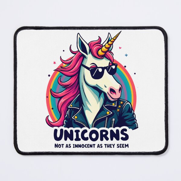 Item preview, Cool Mythical Unicorn: Rainbow & Leather Jacket Design with a Twist designed and sold by CinEmmaDesign.