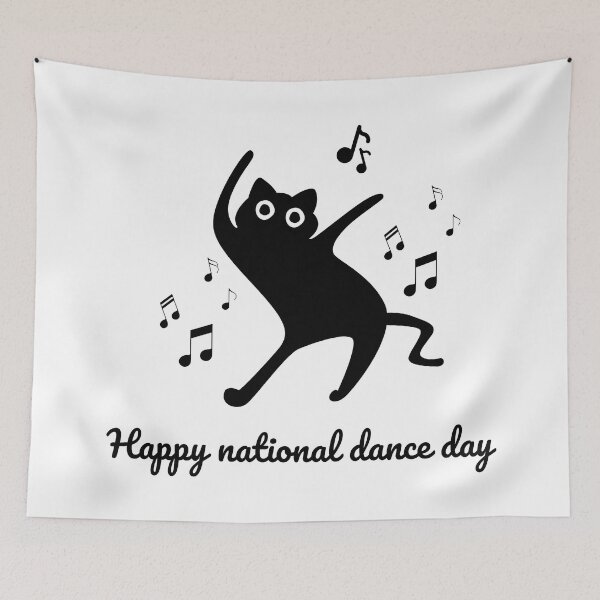 Item preview, Minimalist Dancing Cat - National Dance Day designed and sold by vechone.
