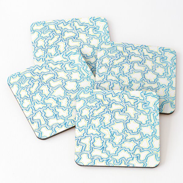 Item preview, Hand Drawn Blue Green Geometric Shapes designed and sold by lynnbowersart.