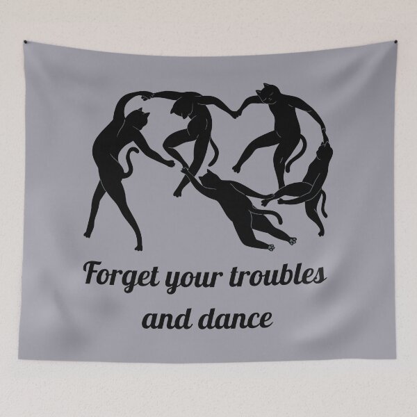 Item preview, cat dancing circle Forget your troubles and dance National Dance Day Vibes designed and sold by vechone.