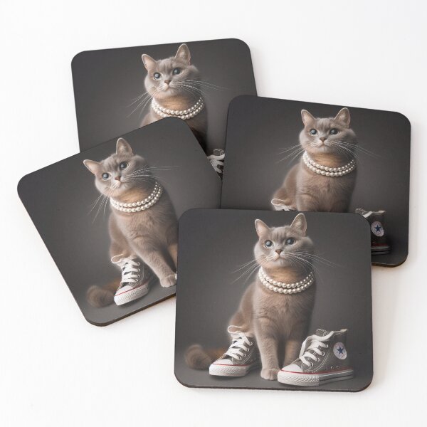 Item preview, Cat golden with chucks and pearls designed and sold by Kunst-in-Szene.