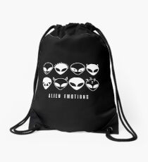 ALIEN EMOTIONS (white) Drawstring Bag