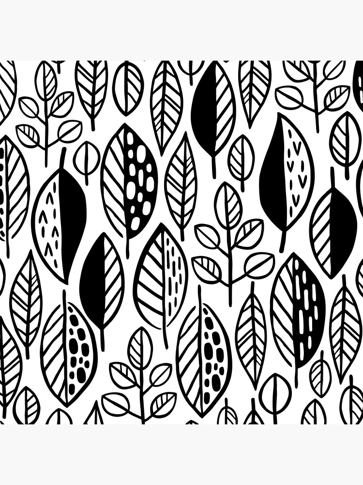 Motif de feuilles noir et blanc sans soudure Tote bag