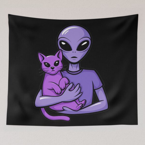 Item preview, Alien is holding cat designed and sold by Shtex.