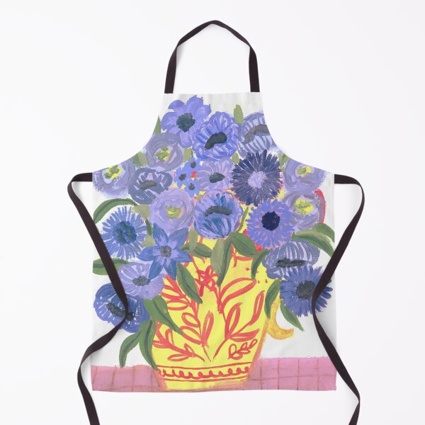 Item preview, Blue Floral Bouquet in Yellow Jug Art Print | Hand-Painted Vintage-Inspired Flowers by Jemma Jamie Skidmore designed and sold by Jemma Jamie Skidmore.
