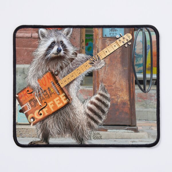 Artikelvorschau, Rikki Raccoon Kaffeedose Gitarrenspieler Vintage Zapfsäule entworfen und verkauft von oz10.