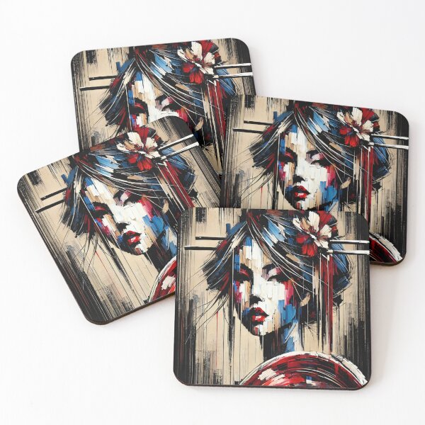 Item preview, Abstract Mikaeri Bijin Inspired Palette Knife Painting designed and sold by SakuraJapanArt.