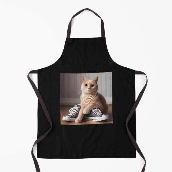 Item preview, Cat beige with Chucks and Pearls designed and sold by Kunst-in-Szene.