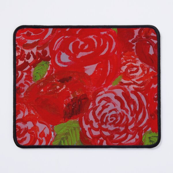 Item preview, Vibrant Red Roses in Blue Vase Art Print | Hand-Painted Floral Artwork by Jemma Jamie Skidmore designed and sold by Jemma Jamie Skidmore.