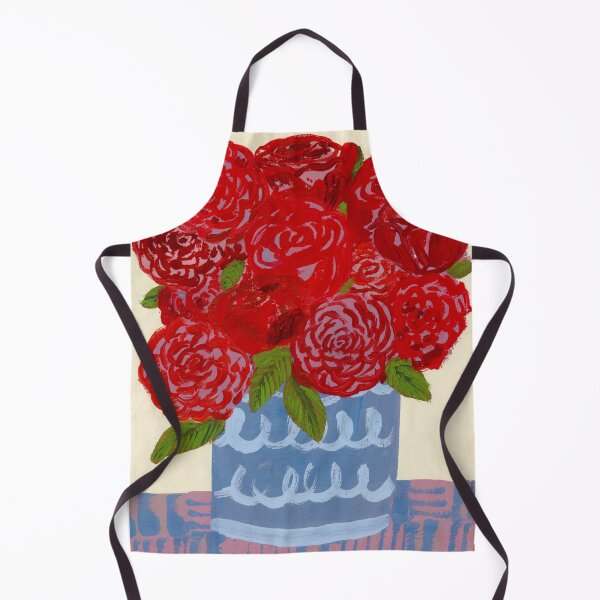 Item preview, Vibrant Red Roses in Blue Vase Art Print | Hand-Painted Floral Artwork by Jemma Jamie Skidmore designed and sold by Jemma Jamie Skidmore.