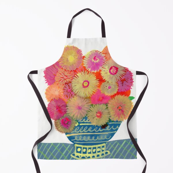 Item preview, Bright Yellow and Pink Flowers in Blue Vase | Vibrant Floral Art Print by Jemma Jamie Skidmore designed and sold by Jemma Jamie Skidmore.