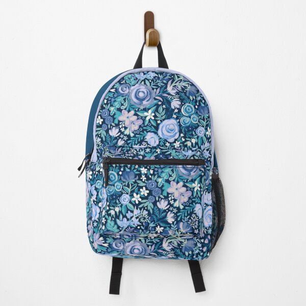 Item preview, Wild Flowers Gouache Floral in Winter Purple, Teal and Blue Pattern designed and sold by micklyn.