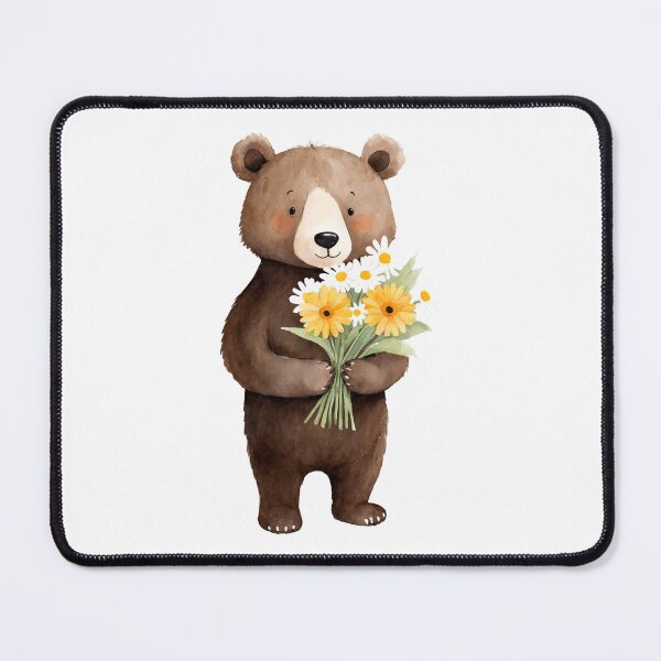 Item preview, Cute bear with flowers designed and sold by Victoria Riabov.