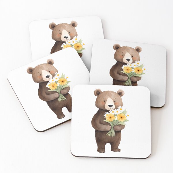 Item preview, Cute bear with flowers designed and sold by Victoria Riabov.