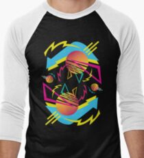 80s Neon Classic (Dark-Black) Men's Baseball ¾ T-Shirt