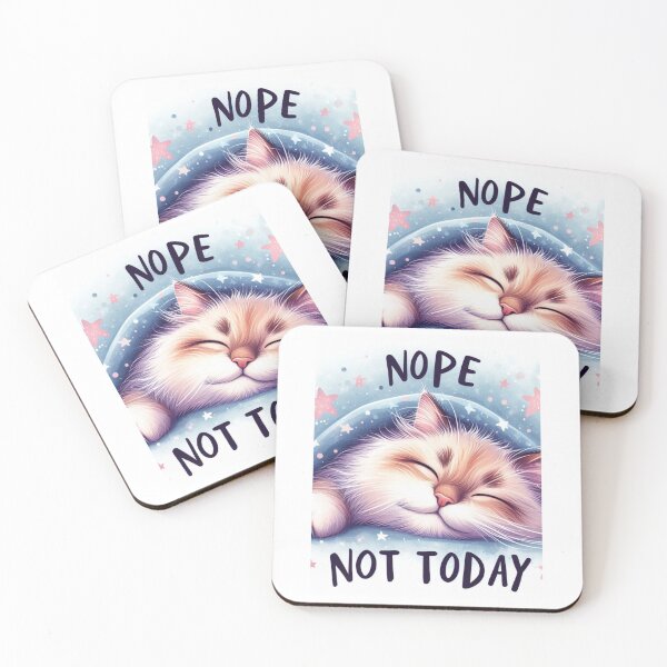 Artikelvorschau, Süße Aquarellkatze mit „Nope Not Today“ entworfen und verkauft von CreatedbyKandJ.
