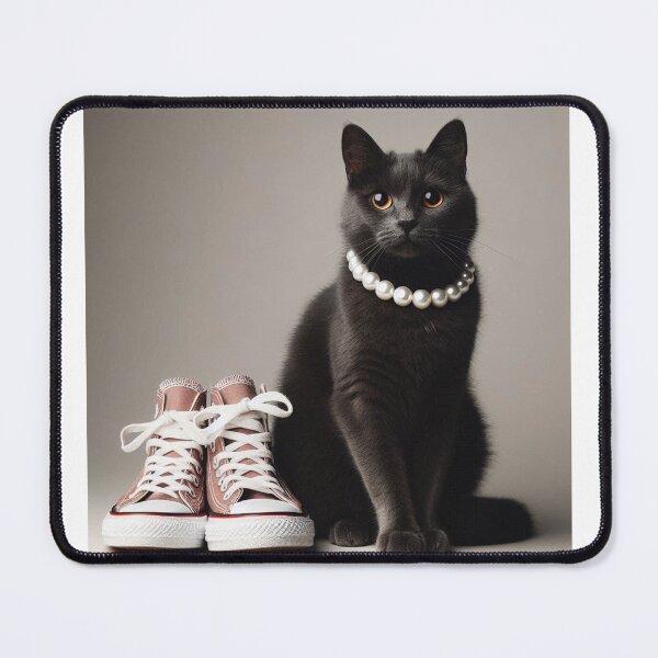 Item preview, Black Cat with Chucks and Pearls designed and sold by Kunst-in-Szene.