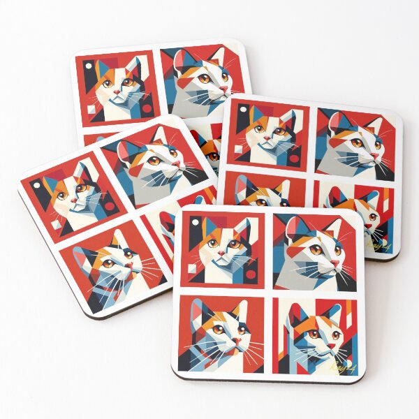 Item preview, Geometric Feline Expressions designed and sold by ukrayuk.