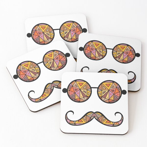 Item preview, Classic design with mustache and glasses designed and sold by hussain-dz.