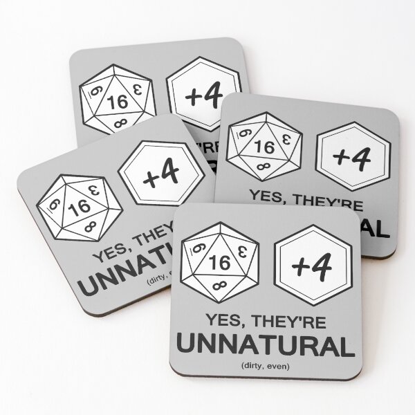 Item preview, Unnatural 20 - Black Text, White Dice designed and sold by ChrisCrossPlay.
