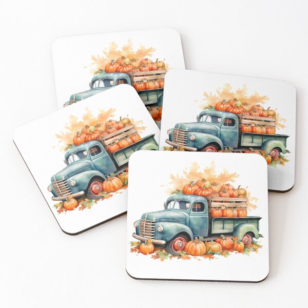 Item preview, Watercolor Vintage Pumpkin Truck, Halloween designed and sold by ArtPixelHaven.