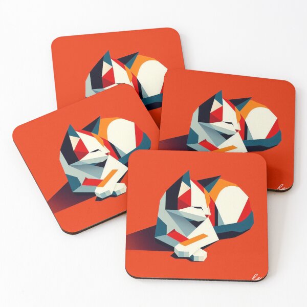 Item preview, Minimalist Cat in Red and White designed and sold by ukrayuk.