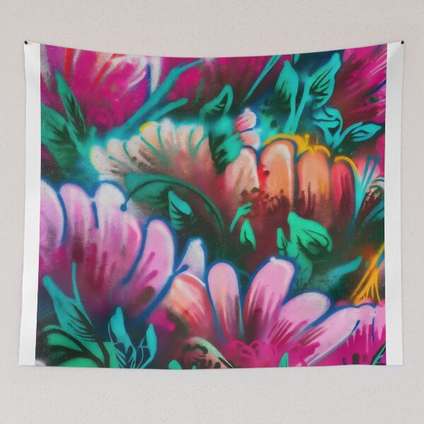 Item preview, Graffiti Flowers Street Art Pattern Design designed and sold by patterncrow.