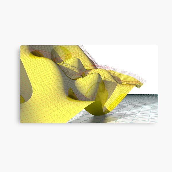Waving Math Surface Yellow Canvas Print