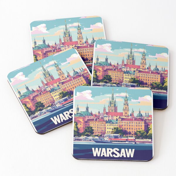 Item preview, Warsaw Cityscape Art  – Vintage Travel Art designed and sold by nomiraclehere.