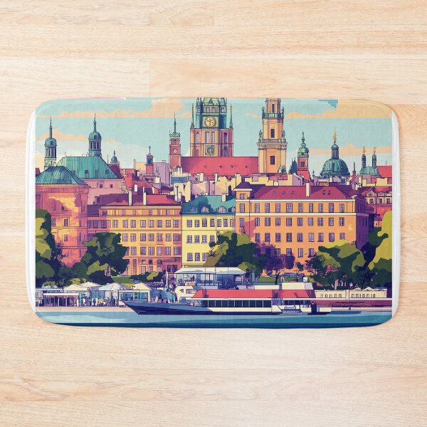 Item preview, Warsaw Cityscape Art  – Vintage Travel Art designed and sold by nomiraclehere.