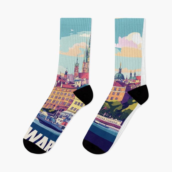 Item preview, Warsaw Cityscape Art  – Vintage Travel Art designed and sold by nomiraclehere.