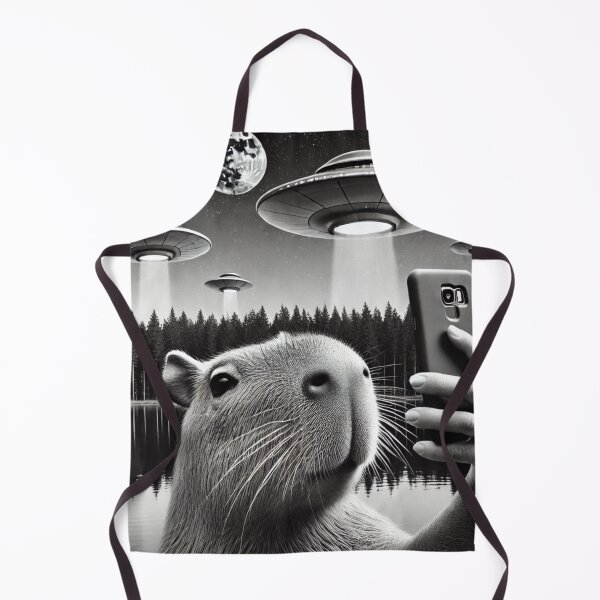 Item preview, Funny Capybara Selfie with UFOs Weird designed and sold by Bankza.