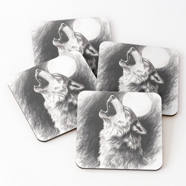 Item preview, Black and white Wolf pencil drawing  designed and sold by Pencil-Art.