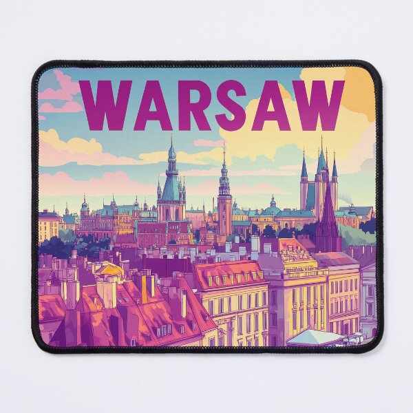 Item preview, Warsaw Cityscape Art  – Vintage Travel Art designed and sold by nomiraclehere.