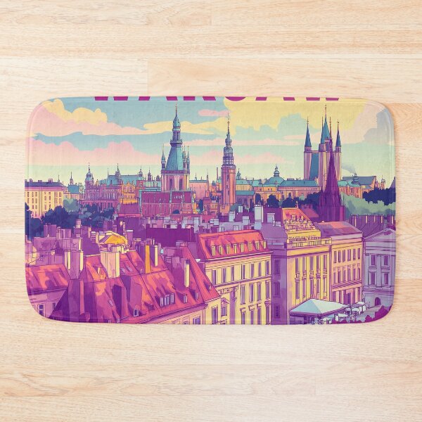 Item preview, Warsaw Cityscape Art  – Vintage Travel Art designed and sold by nomiraclehere.