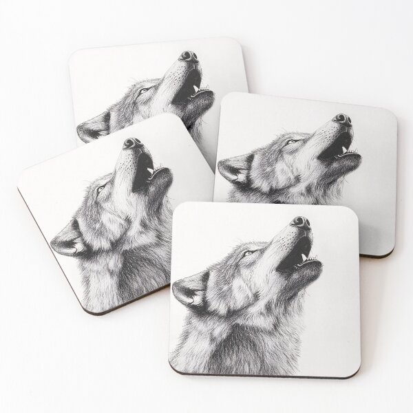 Item preview, Black and white Wolf pencil drawing  designed and sold by Pencil-Art.