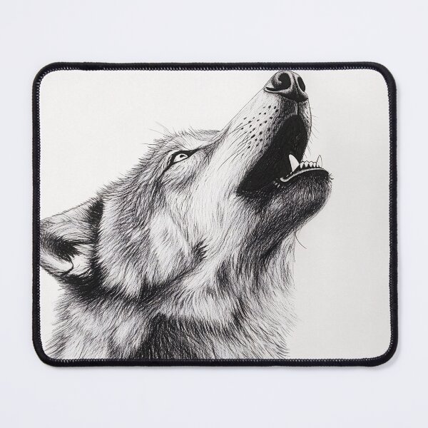 Item preview, Black and white Wolf pencil drawing designed and sold by Pencil-Art.