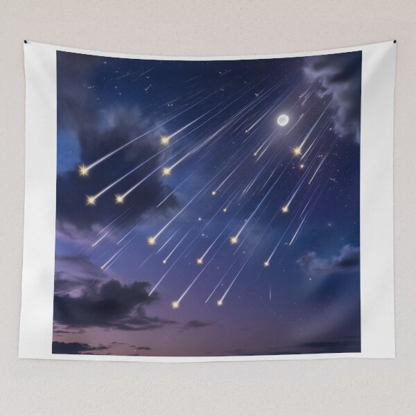 Item preview, Celestial Night Sky Showering Stars designed and sold by merve02shop.