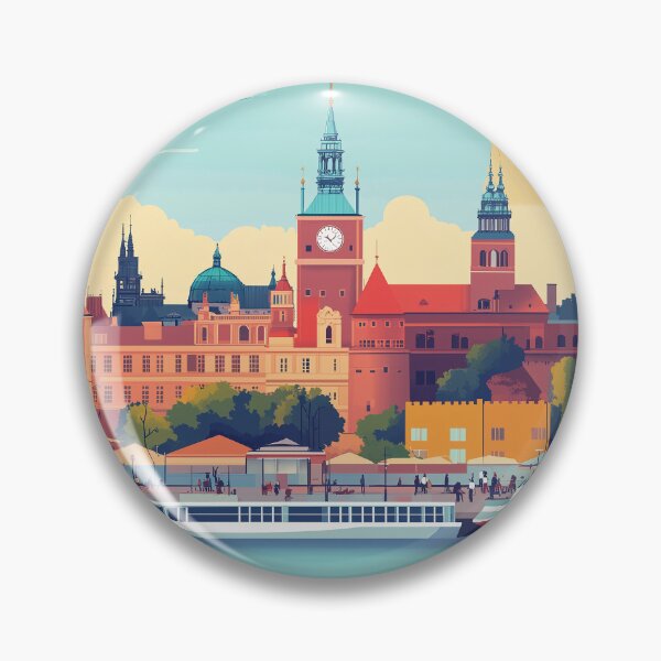 Item preview, Warsaw Cityscape Art  – Vintage Travel Art designed and sold by nomiraclehere.