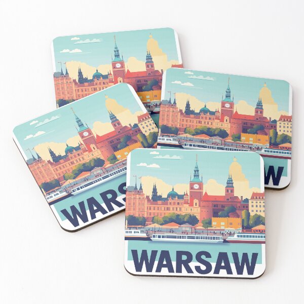 Item preview, Warsaw Cityscape Art  – Vintage Travel Art designed and sold by nomiraclehere.