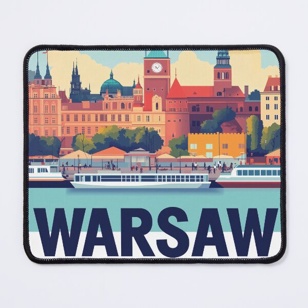 Item preview, Warsaw Cityscape Art – Vintage Travel Art designed and sold by nomiraclehere.