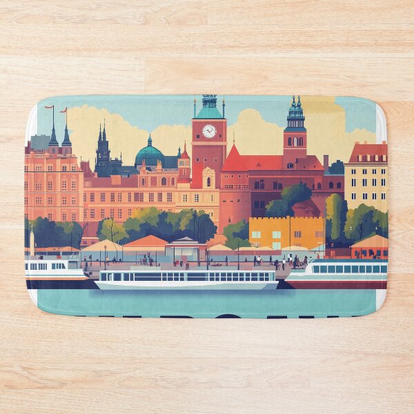Item preview, Warsaw Cityscape Art  – Vintage Travel Art designed and sold by nomiraclehere.