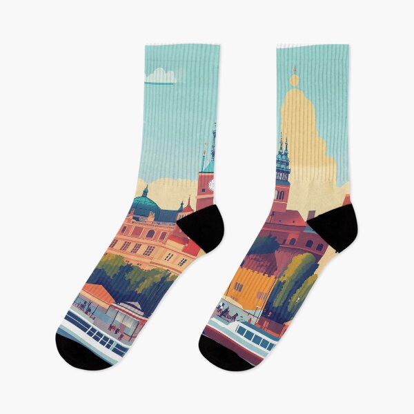 Item preview, Warsaw Cityscape Art  – Vintage Travel Art designed and sold by nomiraclehere.