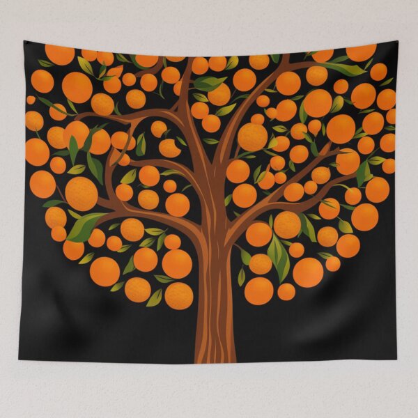 Item preview, Orange Tree Black Background designed and sold by whitecat23.