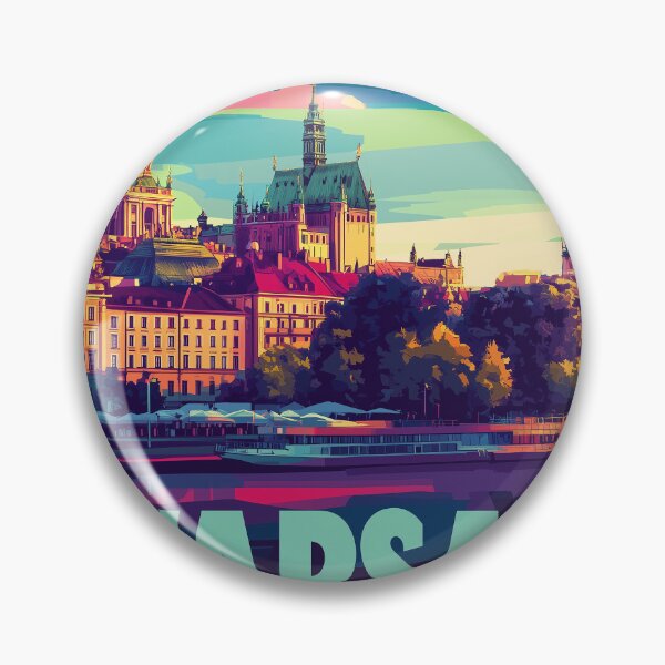 Item preview, Warsaw Cityscape Art  – Vintage Travel Art designed and sold by nomiraclehere.